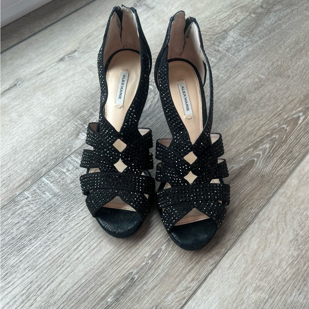 Alex Marie Black Studded Heels